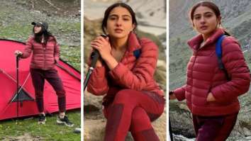 Sara Ali Khan shares glimpses from her trek in Kashmir in a maroon coloured athleisure and matching jacket