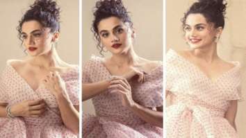 Taapsee Pannu dresses up in a pink polka-dot dress worth Rs.46,000 inspired by Bridgerton for the IWMBuzz Digital Awards 2022