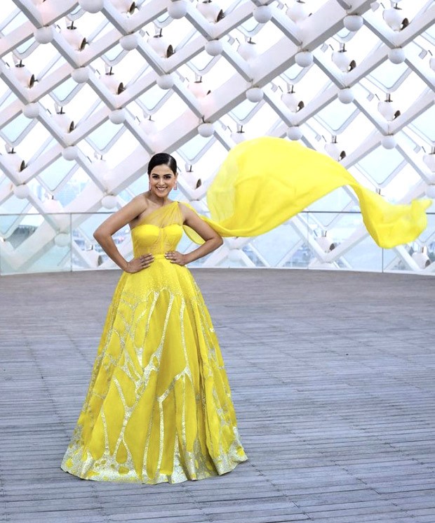 Genelia D’souza looks like sunshine in a bright yellow ballroom gown at IIFA 2022