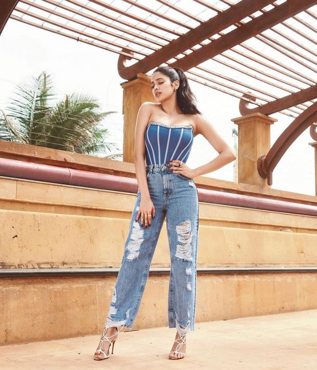 Janhvi Kapoor is acing the denim on denim trend in denim corset and jeans for Good Luck Jerry promotions