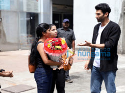 Photos: Aditya Roy Kapur spotted with fans promoting his film Rashtra Kavach OM