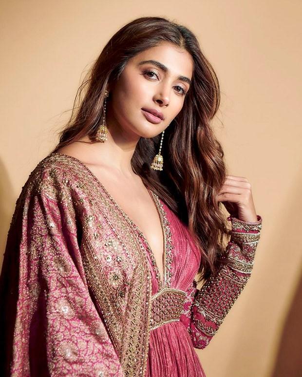 Pooja Hegde gets ethnic style on point in crushed striped zari chanderi anarkali worth Rs. 2.19 lakh for her latest photoshoot 