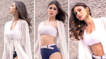 Mouni Roy in a blue and white beach outfit for latest photo-shoot is a sight to behold