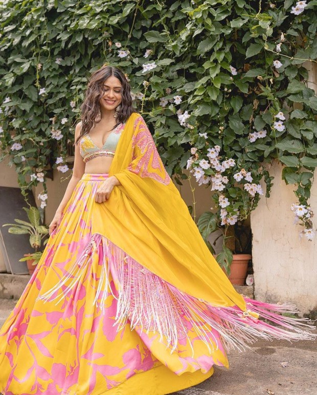 Mrunal Thakur slays the ethnic wear game in yellow silk lehenga set at Sita Ramam trailer launch