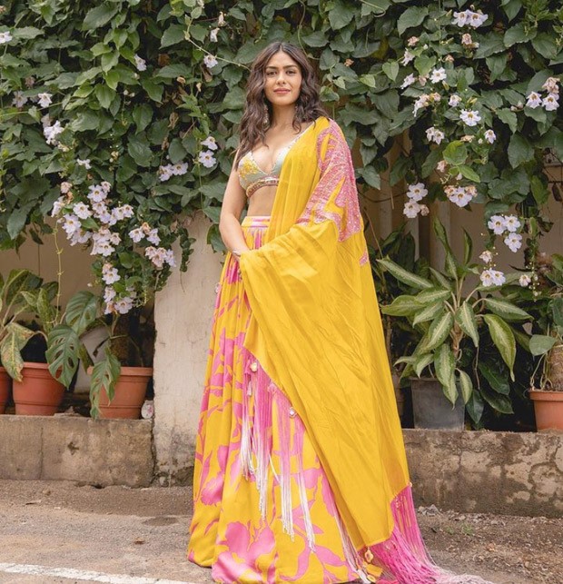 Mrunal Thakur slays the ethnic wear game in yellow silk lehenga set at Sita Ramam trailer launch