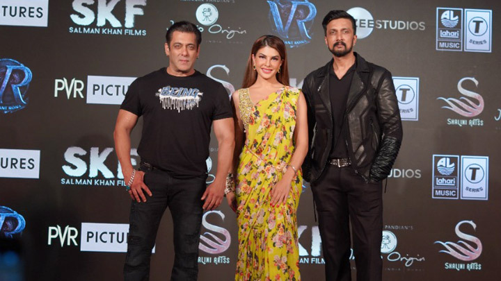 Salman Khan, Kichcha Sudeepa and Jacqueline Fernandez at Vikrant Rona