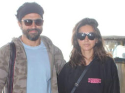 Spotted: Farhan Akhtar with his wife Shibani at airport