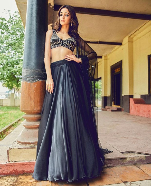 Ananya Panday's all-black lehenga serves as an example of how to spruce up your minimalist bridesmaid look