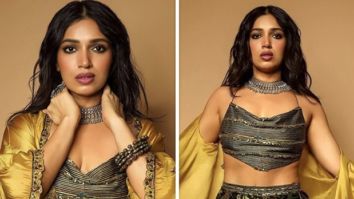 Bhumi Pednekar looks bewitching in backless scarf top, body-con skirt and cape jacket worth Rs.27K for Raksha Bandhan promotions