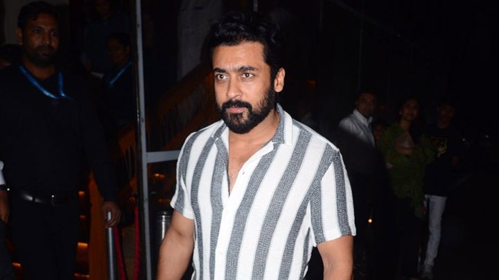 Suriya gets spotted in the city as he poses for paps