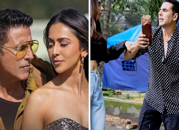 Akshay Kumar plays a prank on Cuttputtli co-star Rakul Preet Singh; leaves her stranded in a puddle