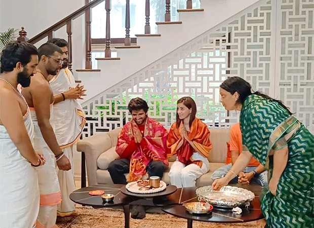 Vijay Deverakonda and Ananya Panday attend a Pooja in Hyderabad for the success of Liger