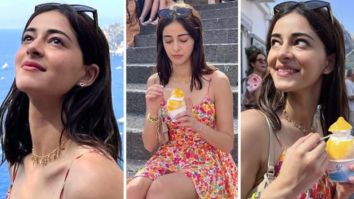 Ananya Panday enjoys lemon sorbet in a floral printed mini dress during her Italy vacation