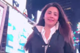 Daisy Shah has a fun time in New York’s time square
