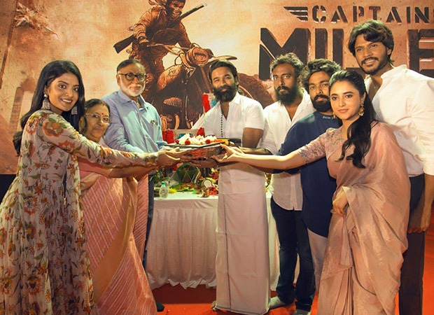 Dhanush and Priyanka Mohan grace the launch of Captain Miller; attend the Pooja before kicking off shoot schedule 