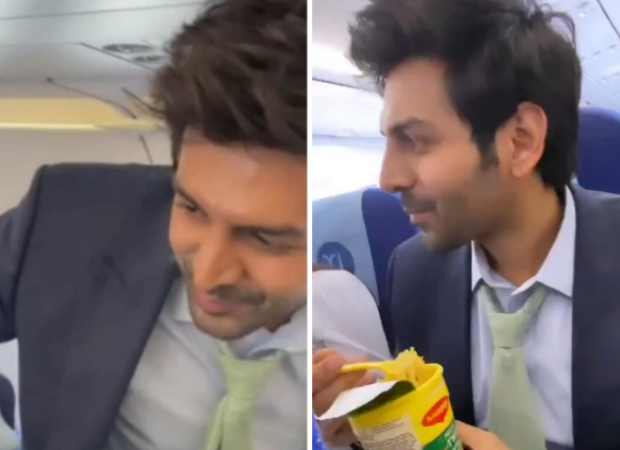 Kartik Aaryan receives warm welcome from fans as he travels in economy class flight, watch video : Bollywood News