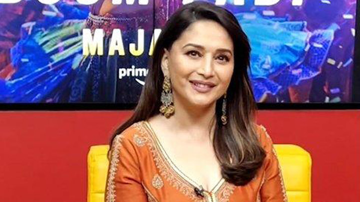 Madhuri Dixit snapped in traditional orange salwar - Bollywood Hungama