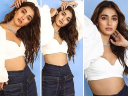 Pooja Hegde gives a trendy spin to street fashion in chic white crop top and flared pants