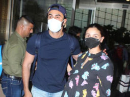 Ranbir Kapoor and Alia Bhatt twinning in black at the airport