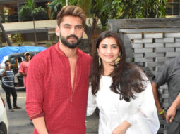 Zaheer Iqbal snapped in traditional red kurta along with Daisy Shah
