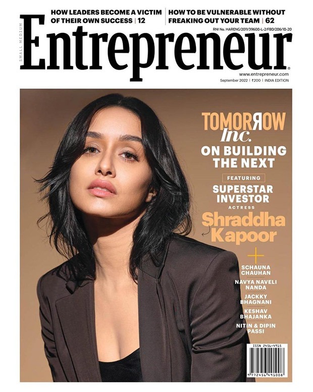 Shraddha Kapoor graces the cover of Entrepreneur Magazine!