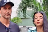 Hrithik Roshan poses for paps with rumoured girlfriend Saba Azad