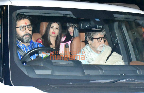 Photos: Amitabh Bachchan, Abhishek Bachchan, Aishwarya Rai Bachchan, Jaya Bachchan and Aaradhya Bachchan snapped during Laxmi Pujan