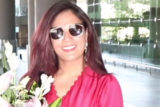 Richa Chadha gets gifted with flowers at the airport